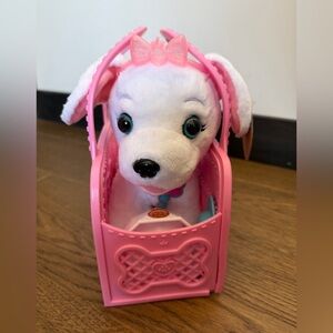 Pink Dog Carrier with Plush Toy